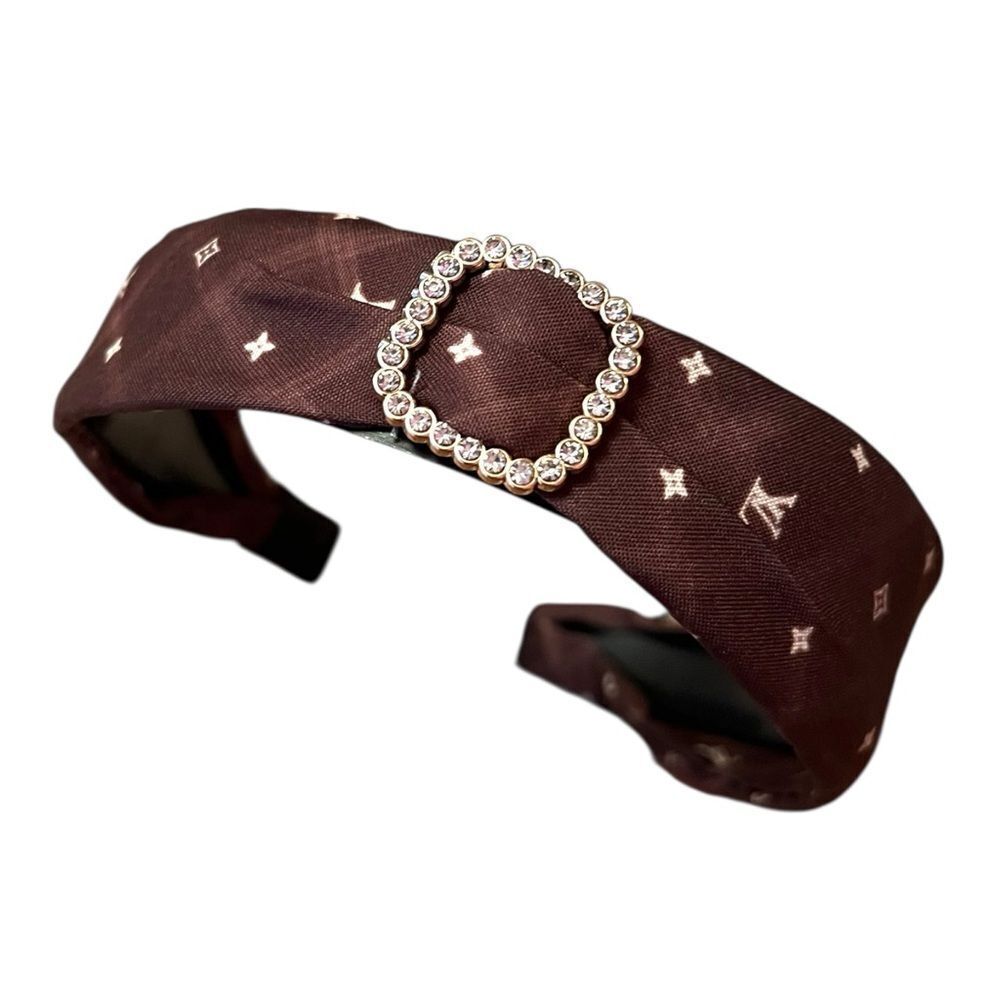 💎2/$30💎 Designer Inspired Upcycled Brown Gold Crystal Buckle Headband